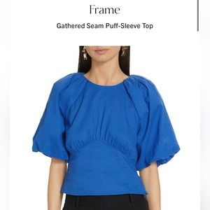 FRAME Gathered Sleeve Puff Top